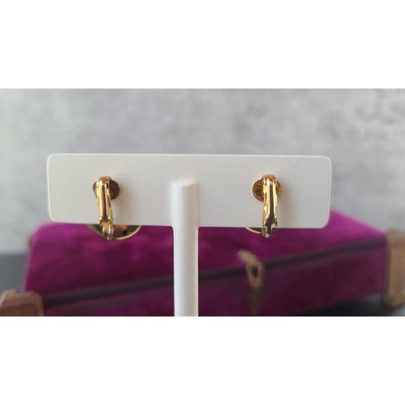 Blue and Gold Clip-on Earrings - Picture 9 of 10